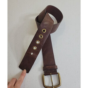 Faded Glory Brown Italian Bonded Leather Casual Dress Belt Women's Size M 32/35